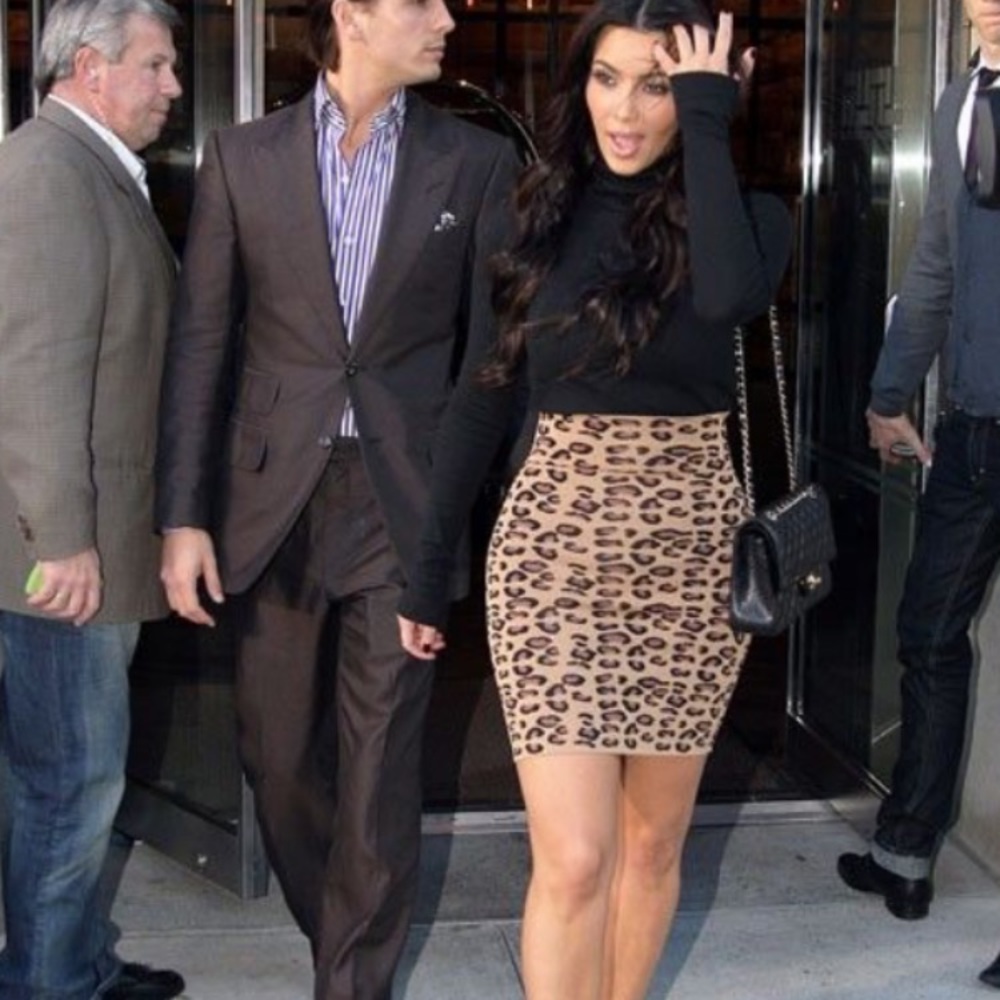 BCBG MAX AZRIA Leopard Bodycon Skirt